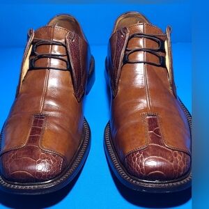 Belvedere Florence Leather Genuine Ostrich Cap Toe Dress Shoes Sz 9.5 US